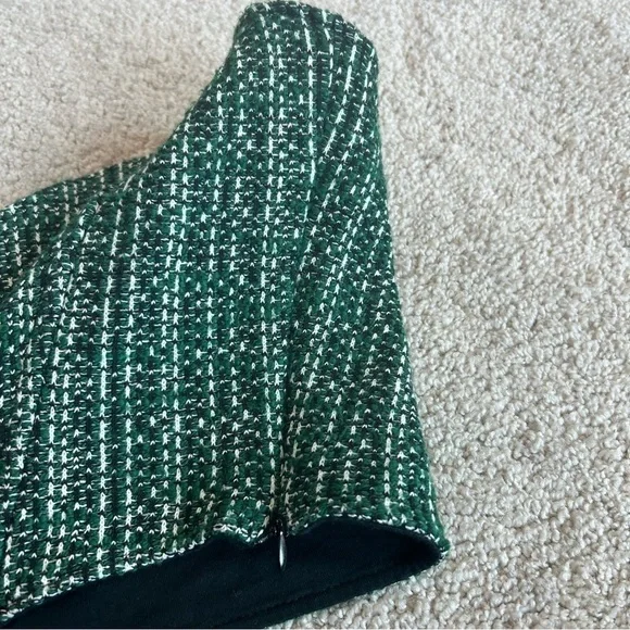 Zara green tweed bustier corset sweetheart neckline crop top Sz M NWT - Picture 5 of 12